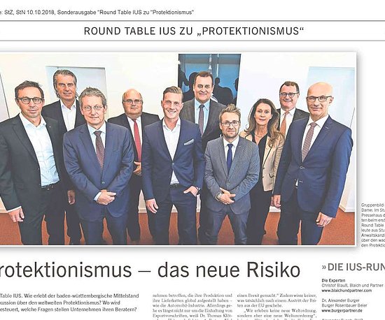 Gruppenbild IUS-Runde Pressehaus Stuttgart
